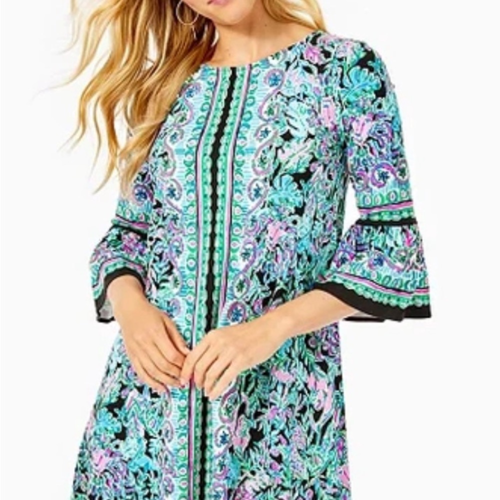 NWT Lilly Pulitzer Ophelia 3/4 SLEEVE SWING DRESS. LET’S GET WILD. SIZE XXL